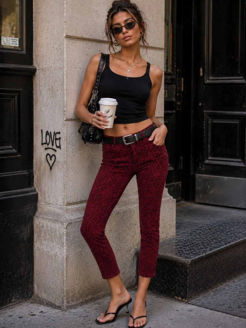 DL1961 x Revolve Florence Red Leopard Ankle Skinny Jeans 25 NWT Y2K